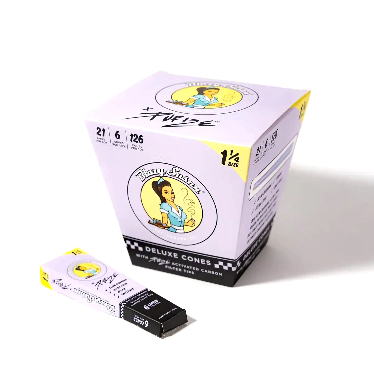 Blazy Susan Purple Blazy X Purize Deluxe Cones | 1 1/4 Size | 6 Pack | 21 Count Display product image